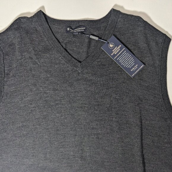 NEW-Big&Tall Mens Hart Schaffner Marx Sweater Vest Fine Merino Wool Gray MSRP$90 - Picture 4 of 7